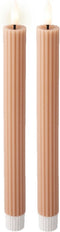 Lumineo LED dinerkaarsen - 2x st - lichtroze -H24,5 cm - met timer functie