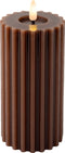 Lumineo - LED kaars d7.5h17.3 cm donkerbruin/warm wit