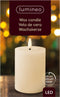 Lumineo LED kaars/stompkaars - creme wit - D7 x H11 cm - met timer - voor binnen