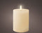 Lumineo LED kaars/stompkaars - creme wit - D7 x H11 cm - met timer - voor binnen