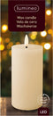 Lumineo LED kaars/stompkaars - creme wit - D7 x H15 cm - met timer - voor binnen