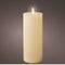 Lumineo LED kaars/stompkaars - creme wit - D7 x H19 cm - met timer - voor binnen