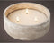 Lumineo LED kaars/stompkaars - met 3 lonten - beton grijs - D20 x H8 cm - voor buiten