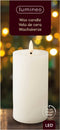 Lumineo LED kaars/stompkaars - wit - D7 x H15 cm - met timer - voor binnen