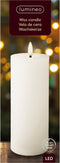 Lumineo LED kaars/stompkaars - wit - D7 x H19 cm - met timer - voor binnen