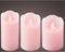 Lumineo LED kaarsen/stompkaarsen set - 3x stuks - lichtroze - met afstandsbediening