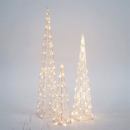 Lumineo - Led piramide l17b17h89cm 50l w.wit