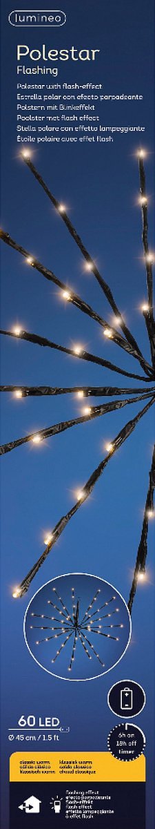 Lumineo - LED polestar d45 cm zwrt/kwrm kerst