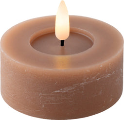 Lumineo - LED theelicht d7h3 cm bruin/warm wit 2st