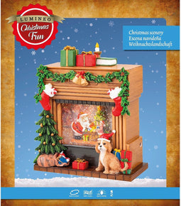 Lumineo - LED waterspinner l9b20h23 cm bruin/wwt kerst