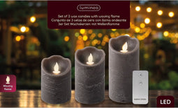 Lumineo - LED wavekaars d7h15 cm grs/wwt 3st kerst