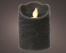 Lumineo - LED waving kaars d7.5h10 cm grs/wwt kerst