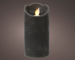 Lumineo - LED waving kaars d7.5h15 cm grs/wwt kerst