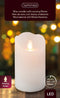 Lumineo LED waxkaars met flakkerende vlam - Wit 12,5 cm hoog en dia 7,5 cm met 6 uurs timer-werkt op batterijen 2x AAA ( niet inbegrepen)