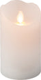 Lumineo LED waxkaars met flakkerende vlam - Wit 12,5 cm hoog en dia 7,5 cm met 6 uurs timer-werkt op batterijen 2x AAA ( niet inbegrepen)
