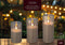Lumineo luxe LED kaarsen - in glas - 3x stuks - grijs - stompkaarsen - timer
