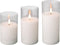 Lumineo luxe LED kaarsen - in glas - 3x stuks - wit - met timer