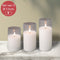 Lumineo luxe LED kaarsen - in glas - 3x stuks - wit - met timer