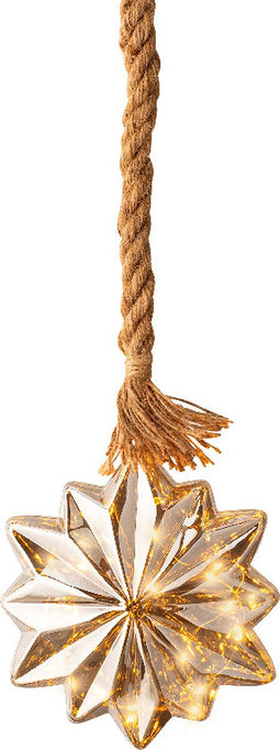 Lumineo Micro LED bloem lamp - ø19x25 cm - 15 LED lampjes - Grijs