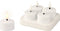 Lumineo Oplaadbare LED theelichtjes/waxinelichtjes - 4x st - wit - H4,5 cm - met oplaadstation