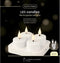 Lumineo Oplaadbare LED theelichtjes/waxinelichtjes - 4x st - wit - H4,5 cm - met oplaadstation