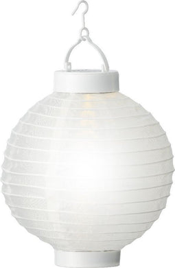 Lumineo Solar lantaarn nylon Ø20-H23cm-1L Warm wit met schakelaar