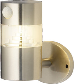 Lumineo solar wandlamp met sensor - rvs - warm wit - zonne-energie