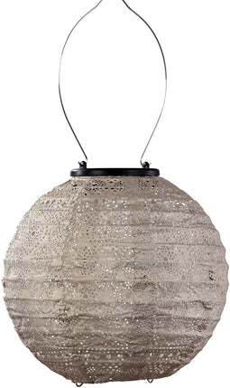 Lumiz Solar Buitenlamp - Buitenverlichting - Lampion - Solar Tuinverlichting - Spectare Rond - 20 cm - Licht Taupe