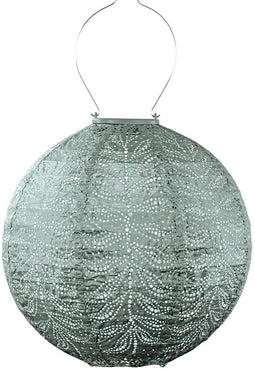 Lumiz Solar Buitenlamp - Buitenverlichting - Lampion - Solar Tuinverlichting - Folia Rond - 30 cm - Sage Green