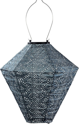 Lumiz Solar Buitenlamp - Buitenverlichting - Lampion - Solar Tuinverlichting - Lace Diamond - 28 cm - Grijs Blauw