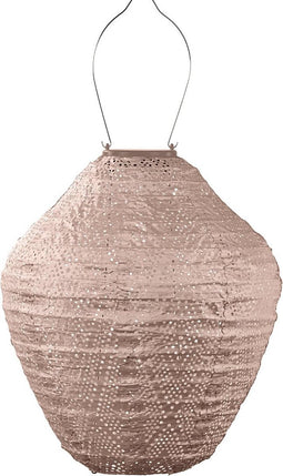 Lumiz Solar Buitenlamp - Buitenverlichting - Lampion - Solar Tuinverlichting - Ikat Jar - 30 cm - Roze