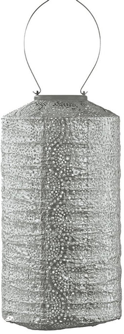 Lumiz Solar Buitenlamp - Buitenverlichting - Lampion - Solar Tuinverlichting - Occult Cylinder - 18 cm - Zilver