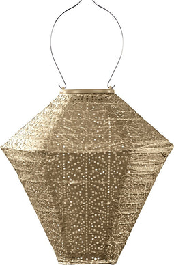 Lumiz Solar Tuinverlichting - Tuinverlichting op zonne energie - Tuinverlichting - Buitenlampjes - Tuinverlichting op zonneenergie - Buitenverlichting - Buitenlamp - Decoratie - Sashiko Diamond - 28 cm - Goud