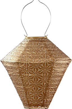 Lumiz Solar Tuinverlichting - Tuinverlichting op zonne energie - Tuinverlichting - Buitenlampjes - Tuinverlichting op zonneenergie - Buitenverlichting - Buitenlamp - Decoratie - Sashiko Diamond - 28 cm - Goud