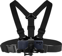 Maclean MC-445 - Borstband voor GoPro en Smartphone - Verstelbaar - Zwart