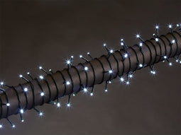 Luna LED, lichtslinger, 12 m, 160 leds, koudwit, groene kabel, voor binnen en buiten, modulator, 24 V