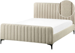 LUNAN - Tweepersoonsbed - Beige - 140 x 200 cm - Bouclé