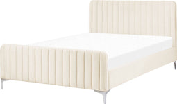 LUNAN - Tweepersoonsbed - Beige - 140 x 200 cm - Fluweel