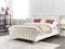 LUNAN - Tweepersoonsbed - Beige - 140 x 200 cm - Fluweel