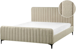 LUNAN - Tweepersoonsbed - Beige - 160 x 200 cm - Bouclé
