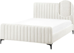 LUNAN - Tweepersoonsbed - Off-white - 140 x 200 cm - Bouclé