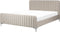 LUNAN - Tweepersoonsbed - Taupe - 160 x 200 cm - Fluweel
