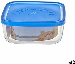 Lunchbox Borgonovo 6277815 Blauw 960 ml 15 x 15 x 6,2 cm (12 Stuks) (Ø 15 cm)