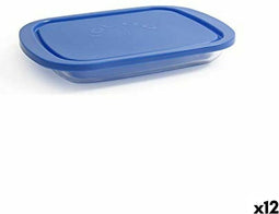 Lunchbox Borgonovo Igloo Blauw Rechthoekig 800 ml 26 x 18,5 x 3,4 cm (12 Stuks) (26 x 18,5 x 3,4 cm)