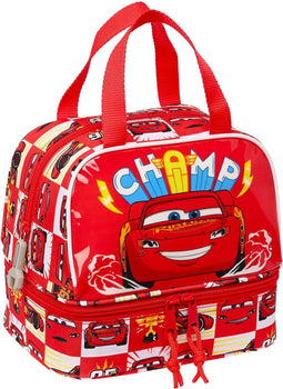 Lunchtrommel Cars Let's race Rood Wit 20 x 20 x 15 cm