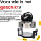 LUND Professional heteluchtoven 12 + 5L zwart - Halogeen oven - Convectie oven - 1400W - Inclusief gratis 8-delige accessoires set