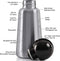 Lund - Skittle Drinkfles Dubbelwandig 300 ml Adventure - Roestvast Staal - Zilver
