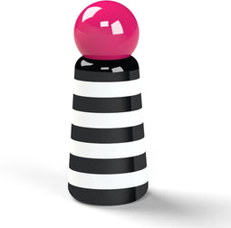 Lund - Skittle Drinking Bottle Double Walled 300 ml Stripes & Hot Pink