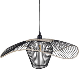LUNGA - Hanglamp - Zwart - Rotan