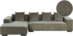 LUNGO - Hoekbank - Groen - Rechterzijde - 285 cm - Corduroy